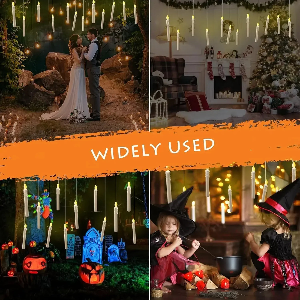 Floating LED Candles with Magic Wand Remote Halloween & Harry Potter Wizard Party Decor
