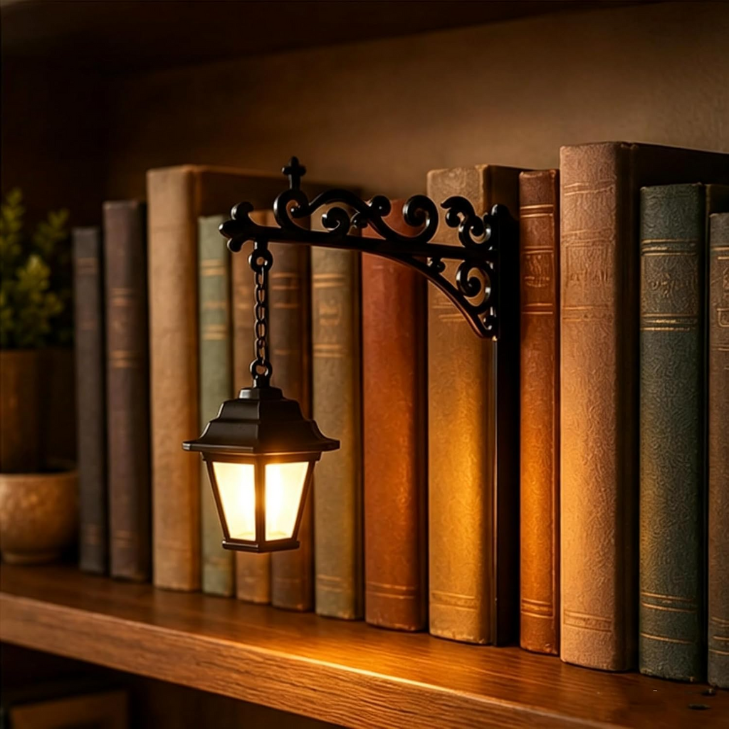 Harry Potter Inspired Book Nook Lantern Halloween Bookshelf LED Decor