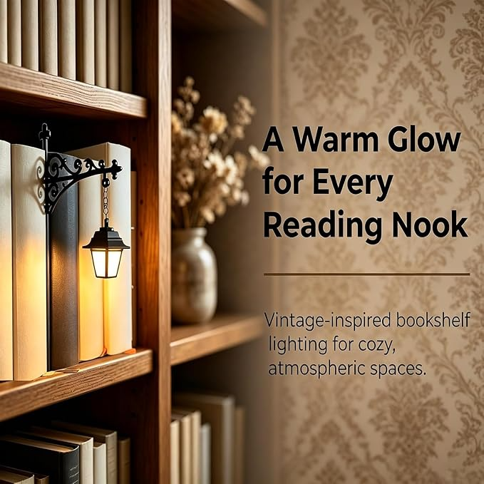 Harry Potter Inspired Book Nook Lantern Halloween Bookshelf LED Decor