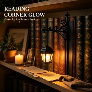 Harry Potter Inspired Book Nook Lantern Halloween Bookshelf LED Decor