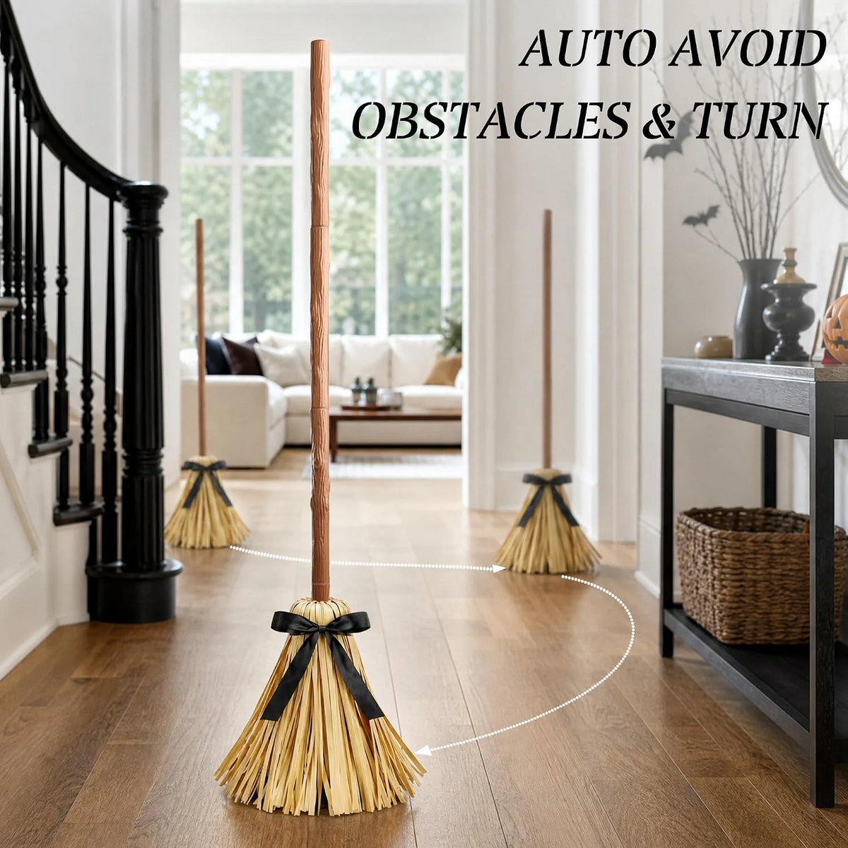 Harry Potter Inspired Dancing Broom Halloween Animated Magic Broom